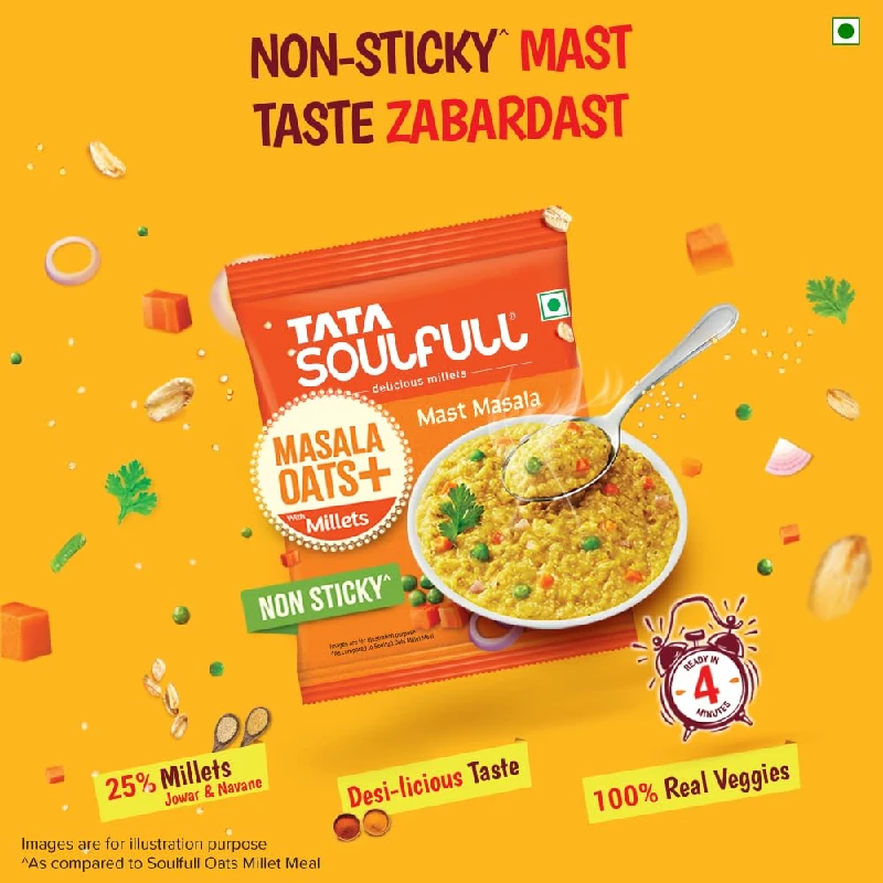 Tata Soulfull Masala Oats+ With Millets, 33 g-2.webp